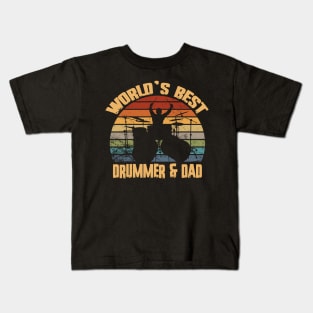 World's Best Drummer And Dad Kids T-Shirt